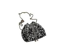 Borse a tracolla con paillettes da donna, borsa a secchiello Bright Eyes, borse a tracolla alla moda, borse a tracolla singole Clutch Con Strass(Silver)