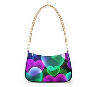 Borse a tracolla con stampa con cerniera verde brillante blu viola cuori pochette borse floreali da donna pochette da sera con cinturino a catena