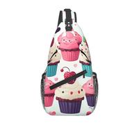 Borse A Tracolla Cupcake Candy Hearts Sweet Pacchetto Frontale A Spalla Traspirante Cintura Regolabile Borsa Per Il Torace, Per Escursionismo, Uomo, Viaggio