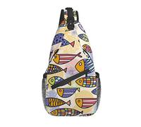 Borse A Tracolla Cute Cartoon Fish Daypack Casual Per Uomo Traspirante Multiuso Borse A Spalla Da Uomo, Per Correre, Camminare, Routine Di Fitness
