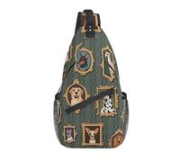 Borse A Tracolla Cute Vintage Portrait Of Dog Pacchetto Frontale A Spalla Cintura Regolabile Multiuso Borse Per Imbracatura, Per Escursionismo, Scuola, Donna