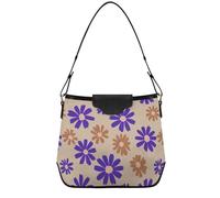 Borse a tracolla da donna alla moda borsa tote pochette con cinghie rimovibili per weekend stile viaggio Russia fiore marrone viola