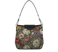 Borse a tracolla da donna alla moda borse tote bag cinghie staccabili per viaggi lavoro palestra vintage vittoriano rosa viola floreale