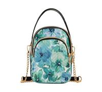 Borse a tracolla da donna alla moda con fiori verde menta e blu con tasche multiple borse a mano per madri