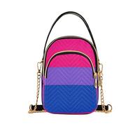Borse a tracolla da donna bisessuale movimento in tela Lgbt piatto trapuntato telefono portafoglio catena tracolla borsa carino designer frizione donna cerniera tote, 15 cm × 21,1 cm × 7,9 cm