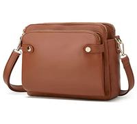Borse a tracolla da donna borsa a tracolla a tre strati in pelle vegana scomparti multipli borse borsa hobo frizione 2024, Marrone