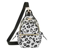 Borse a tracolla da donna Borsa sportiva da uomo alla moda per viaggi, incontri con stampa leopardata bianca nera