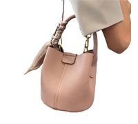 Borse a tracolla da donna, borse a spalla, di marca lusso, a secchiello, a mano portatili in pelle PU(Pink)