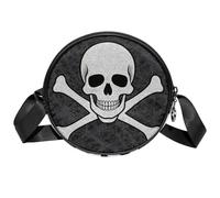 Borse a tracolla da donna con scheletro pirati, borse a tracolla da donna, con scomparti e tracolla larga regolabile, Pirati scheletri, 7x1.8 in