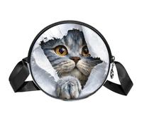 Borse a tracolla da donna con scheletro pirati, borse a tracolla da donna, con scomparti e tracolla larga regolabile, Gatto divertente., 7x1.8 in