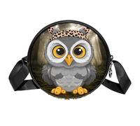 Borse a tracolla da donna con scheletro pirati, borse a tracolla da donna, con scomparti e tracolla larga regolabile, Gufo, 7x1.8 in