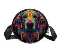 Borse a tracolla da donna con scheletro pirati, borse a tracolla da donna, con scomparti e tracolla larga regolabile, Cane di arte astratta, 7x1.8 in