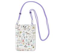 Borse a tracolla da donna, con stampa di coniglio, volpe, dee, piccole borse a tracolla per telefono cellulare, portafogli da viaggio, Viola, Taglia unica