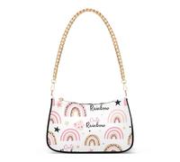 Borse a tracolla da donna con stampa leopardata arcobaleno pastello borsa a tracolla borse designer artistico chiusura con cerniera