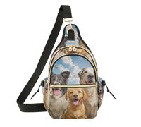 Borse a tracolla da donna convertibili zaino da viaggio per viaggio,Incontri cani allegri in posa sotto il sole