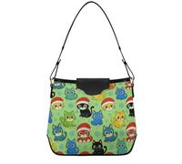 Borse a tracolla da donna e da donna, pochette con cinghie rimovibili, per viaggi, lavoro, palestra, Natale, gatto, fiocco di neve, inverno, Natale