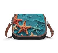 Borse a tracolla da donna in pelle corallo e stella marina borsa a tracolla con tracolla regolabile borsa a tracolla alla moda borsa a tracolla borsa multipla borsa per pendolari