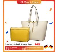 Borse a tracolla da donna Miss Lulu, Shopper alla moda e borsa con manico, Set di borse grandi in pelle PU da 2 pezzi Il nero