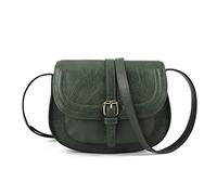 Borse a tracolla da donna piccola borsa da sella e borse a tracolla Boho in pelle vegana, Verde, Taglia unica