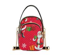 Borse a tracolla da donna rosse con Babbo Natale carino piccole borse per le donne