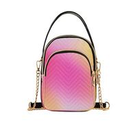 Borse a tracolla da donna trapuntate borse per telefono con tracolla a catena divertente cerniera bombetta tote da donna brillante sfumato arancione rosso grano