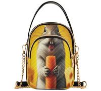 Borse a tracolla da donna trapuntate borse per telefono con tracolla a catena stampe cerniera borsa a tracolla tote carino scoiattolo animale 15 x 8 x 21 cm