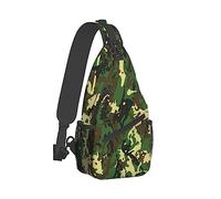 Borse a tracolla da uomo, casual compatibili con zainetti mimetici mimetici dell'esercito verde per ciclismo e viaggi, zaino a tracolla alla moda zaino quadrato con piccola tasca per portamonete