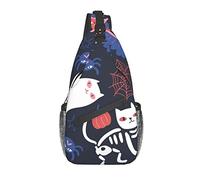 Borse A Tracolla Dark With Animals Zaino Alla Moda Cintura Regolabile Multiuso Borsa Per Il Torace, Per Escursionismo, Correre, Lavoro