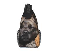 Borse A Tracolla Dog Sleeping With Bear Pacchetto Frontale A Spalla Multiuso Traspirante Borsa A Tracolla, Per Viaggio, Uomo, Lavoro