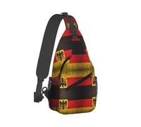 Borse A Tracolla German Flag With The German Pacchetto Frontale A Spalla Casual Cintura Regolabile Borsa A Tracolla, Per Donna, Scuola, Uomo