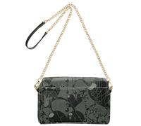 Borse a tracolla gotiche verde scuro con cuori Web per le donne borse a tracolla in pelle vegana casual con cerniera borse a mano