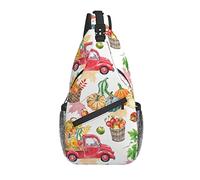 Borse A Tracolla Harvest Vintage Truck Pumpkins Zaino Spalla Cintura Regolabile Multiuso Marsupio, Per Viaggio, Sport All'Aperto, Ciclismo