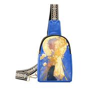 Borse a tracolla in pelle con personaggi anime margherite gialle alla moda robuste borse a tracolla per pacchetto da giorno, personaggi anime margherite gialle, 1 taglia, Anime Personaggi Margherite