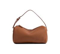 Borse a tracolla in pelle da donna, piccola borsa a tracolla con tracolla regolabile, borse in pelle pieno fiore con cerniera, borse hobo leggere (dark orange)