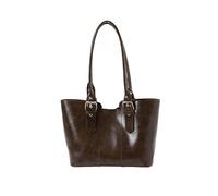 Borse a tracolla in pelle PU di grande capacità con manico superiore borsa da lavoro borse per tutti i giorni per le donne vacanze estive e uso casual, Caff, 270 x 220 x 120mm