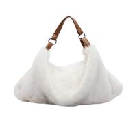 Borse a tracolla in peluche Borse per ravioli alla moda da donna Autunno Inverno (Bianco) (白色)