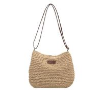 Borse a Tracolla per Donna, in Paglia, da Spiaggia, per Le Vacanze, in Tessuto, Casual, da Spalla, a Mano, per la Spesa (Beige)