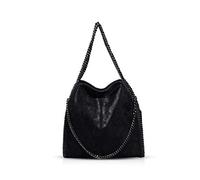Borse a Tracolla per Donne Catena Casual Grande Hobo (Nero)