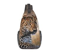 Borse a tracolla per donne e uomini con animali africani leopardati zaino cintura regolabile marsupio marsupio per viaggi sport corsa escursionismo marsupio, nero, taglia unica