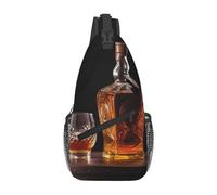 Borse a tracolla per donne e uomini, whisky, birra, foto, zaino con cintura regolabile, marsupio per viaggi, sport, corsa, escursionismo, marsupio, nero, taglia unica