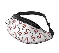 Borse a tracolla per donne uomini cartoni animati carino serpente rosso bianco Fanny Pack per le donne Crossbody Bag Cross Body Bag Mens, Come nella foto, Taglia unica, Zaino da escursionismo