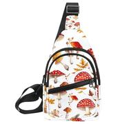 Borse a tracolla per donne uomini retrò funghi borsa a tracolla Bakpack casual petto borsa con tracolla convertibile, Multicolore 15., 11.8x7x1.5in/30x18x4cm