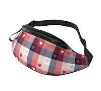 Borse a tracolla per donne uomini rosso cuore plaid un marsupio per le donne borsa a tracolla da uomo, Come nella foto, Taglia unica, Zaino da escursionismo
