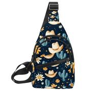 Borse a tracolla per le donne Borsa a tracolla per donna Borsa a tracolla Borsa a tracolla Cappello da cowboy Cactus Western Sling Zaino da viaggio, Multicolore 11, 11.8x7x1.5in/30x18x4cm