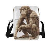 Borse a tracolla per le donne Borse a tracolla Piccole Borse per le donne Croos Borse a tracolla Borse a mano Tracolla Regolabile per Viaggio Cartoon Rhinopithecus Bianco