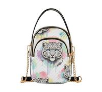 Borse a tracolla per le donne colorate portafoglio cellulare catena borsa trapuntata a tracolla frizione cerniera tote colorato leopardi delle nevi arcobaleno