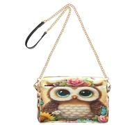 Borse a tracolla per le donne in pelle PU Borse a tracolla a tracolla borse messenger borse a tracolla larga regolabile carino gufo con farfalla