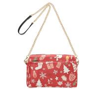 Borse a tracolla per le donne in pelle vegana borsa da donna borsa a tracolla impermeabile icone rosse di Natale