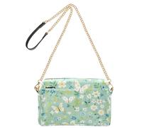 Borse a tracolla per le donne in pelle vegana verde fresco fiore estivo borsa a tracolla da donna borsa a tracolla con cerniera