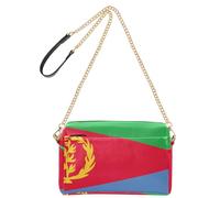 Borse a tracolla per le donne piccola borsa in pelle vegana borsa a tracolla impermeabile borsa da viaggio, Dimensioni accurate della bandiera Eritrea, 9.6" x 3.3" x 6.3"